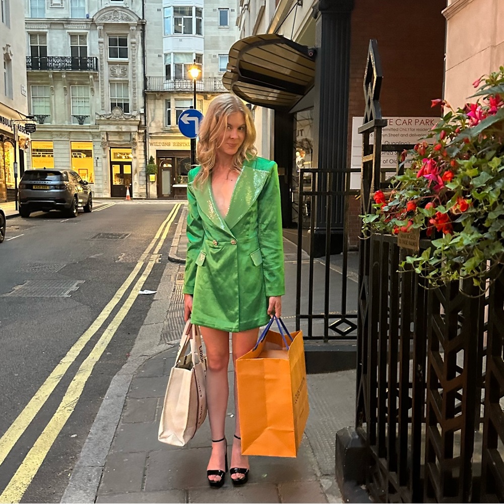 Bronx and Banco Green Zizi Blazer Dress